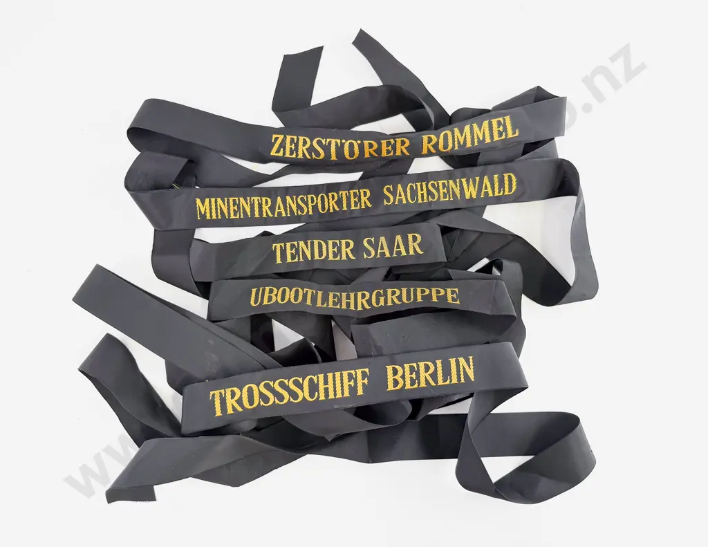 Five West German Navy Naval Cap Tallies Image 1++