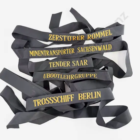 Five West German Navy Naval Cap Tallies