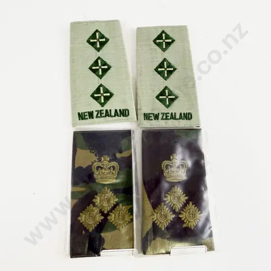 NZ Army Brigadier Rank Slides in DPM and Captains Slides for Service Dress unused