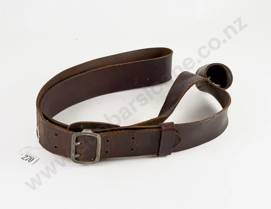 Large Military Leather Flag Pole Cross Belt Banner Holder Image 1++