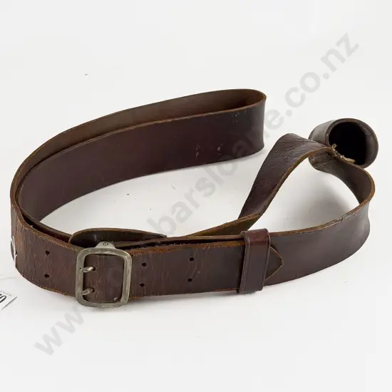 Large Military Leather Flag Pole Cross Belt Banner Holder
