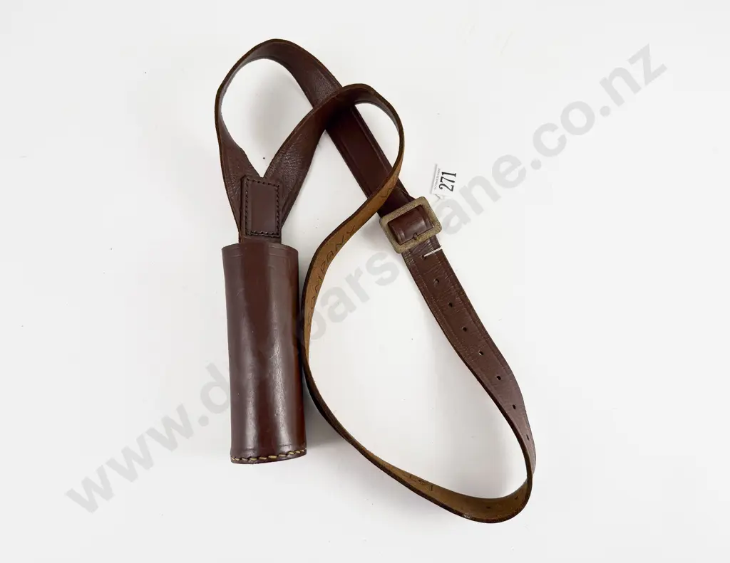 Small Military Type Leather Banner Holder Image 1++