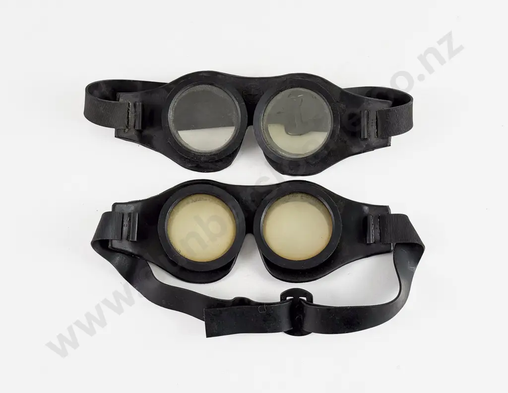 WWII German Two Pairs Flying/Motorcycle Goggles Image 1++