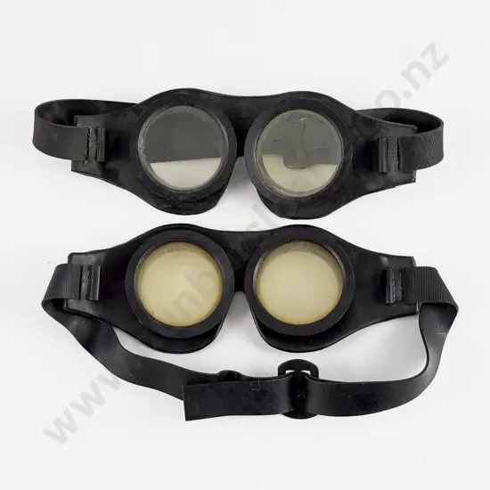 WWII German Two Pairs Flying/Motorcycle Goggles