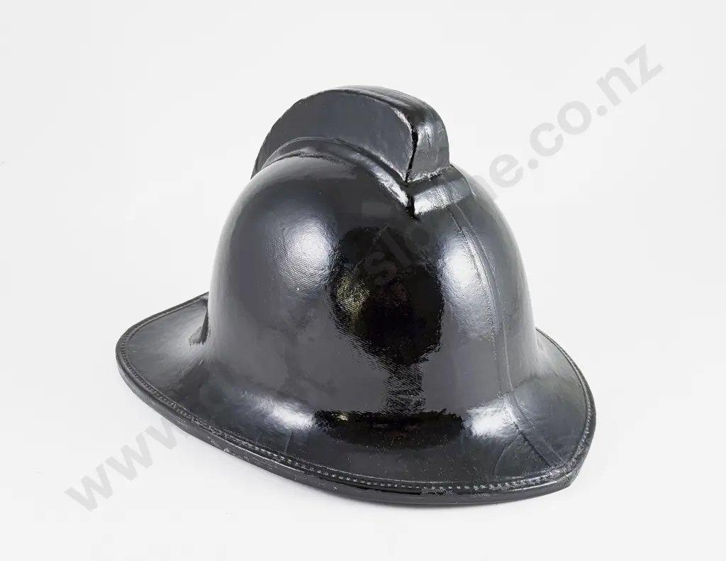 Dated 1965 Cromwell Pattern Firemans Black Lacquered Helmet Image 1++
