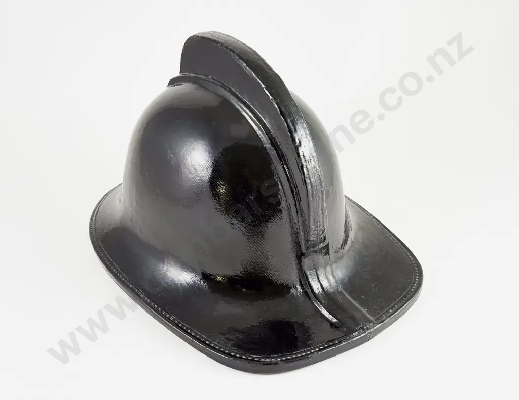 Dated 1965 Cromwell Pattern Firemans Black Lacquered Helmet Image 1++