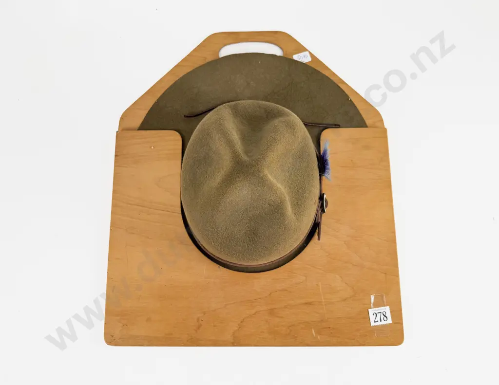 Vintage Boy Scouts Lemon Squeezer Hat with Badge and Plume Image 1++