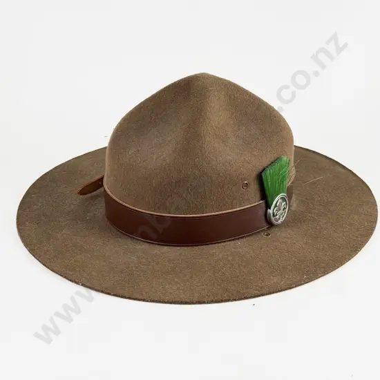 Modern Boy Scouts Lemon Squeezer Hat with Badge and Plume