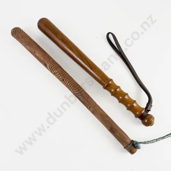 Vintage Wooden Police Truncheon with Pacific Island Baton