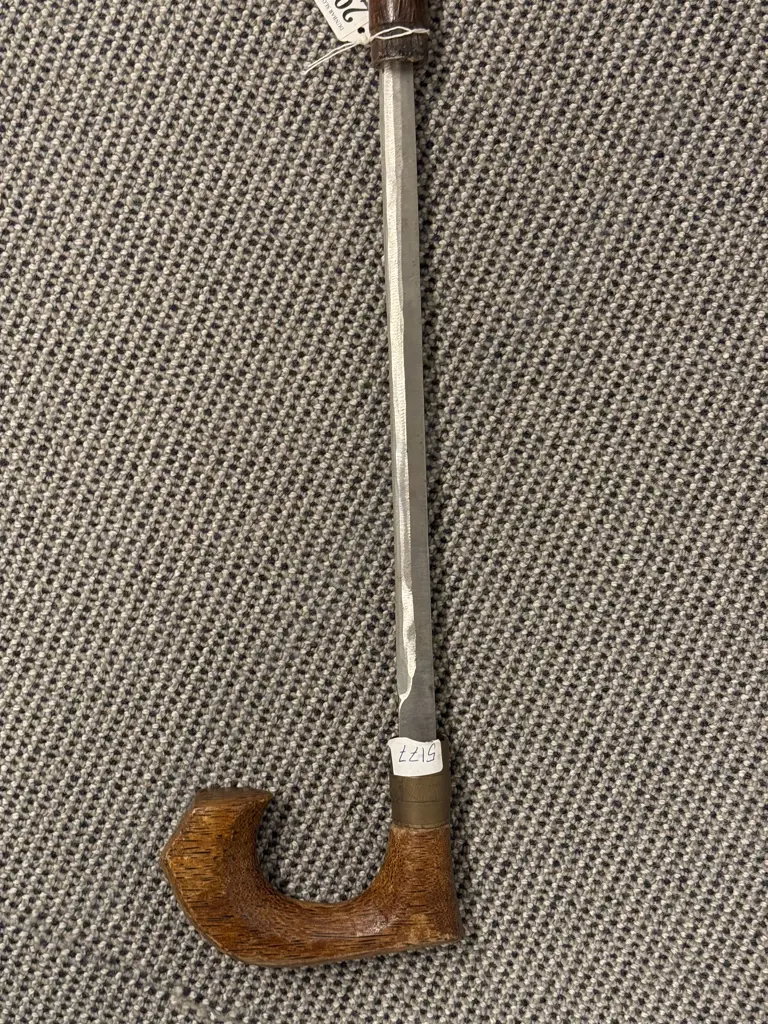 Vintage Anglo-Indian Hardwood Sword Stick Image 1++
