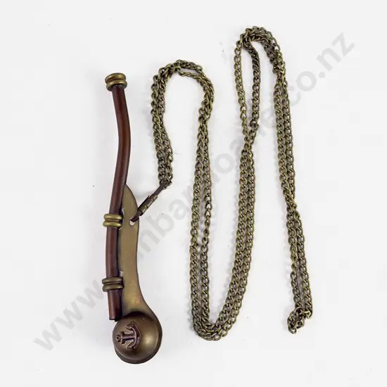 Copper and Brass Bosuns Whistle on Chain