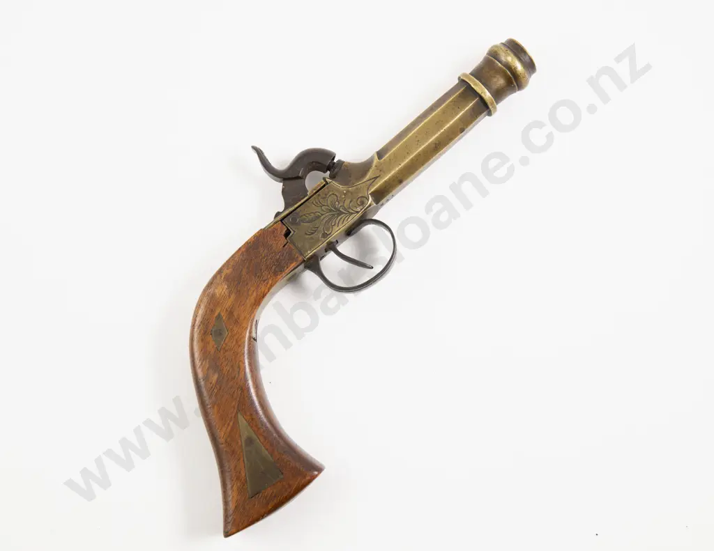 Antique C19th Cannon Barrel Percussion Cap Pistol Image 1++