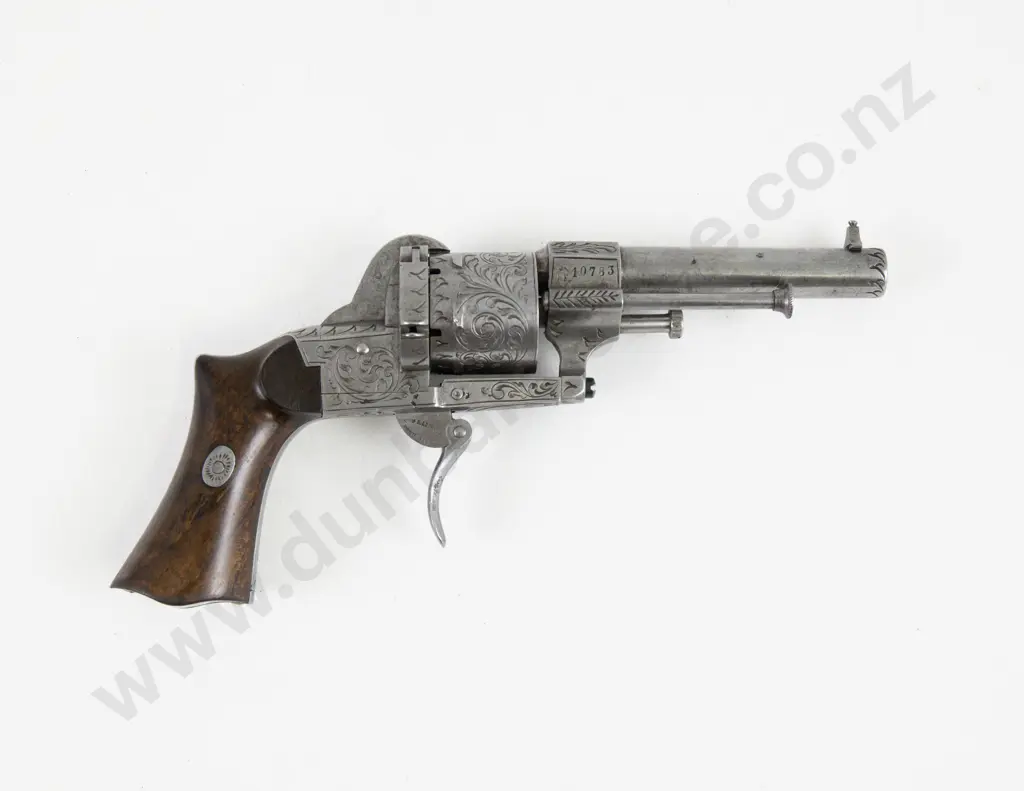 C19th Original Cased Caron Paris Pinfire Revolver Image 1++