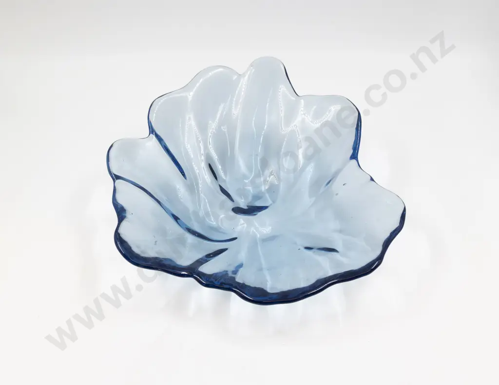 Mid C20th Murano Glass Light Tinted Blue Freeform Table Dish Image 1++