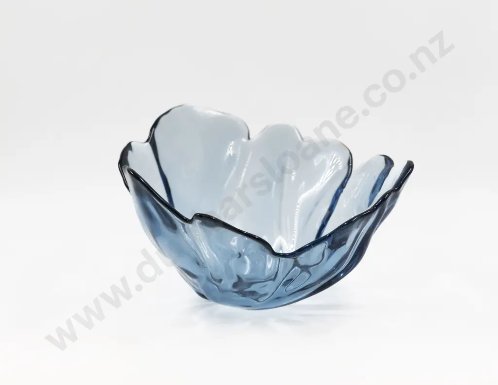 Mid C20th Murano Glass Light Tinted Blue Freeform Table Bowl Image 1++