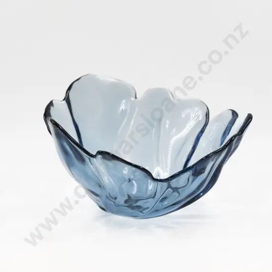 Mid C20th Murano Glass Light Tinted Blue Freeform Table Bowl