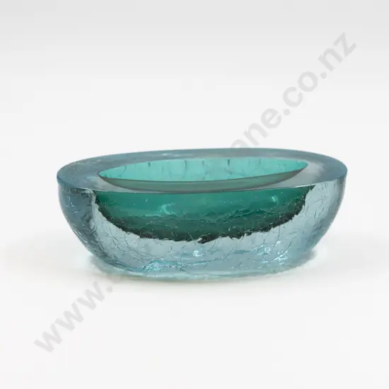 Mid C20th Murano Heavy Ice Encased Bristol Green Vessel