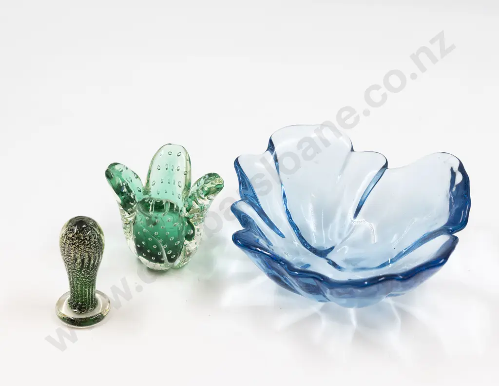 Mid C20th Murano Freeform Dish With Murano Seal & Posy Dish (a/f) Image 1++