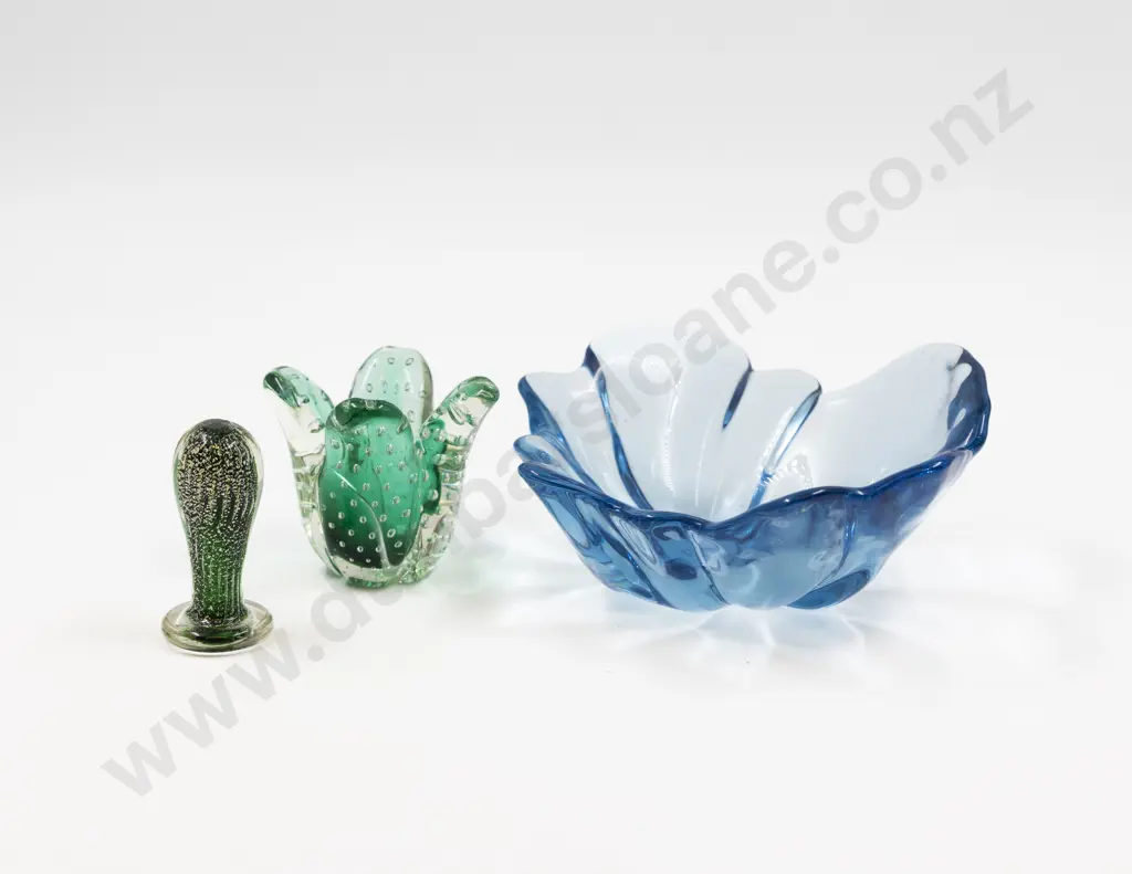 Mid C20th Murano Freeform Dish With Murano Seal & Posy Dish (a/f) Image 1++