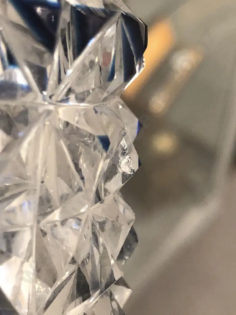 Bohemian Cobalt Blue Flash Cut Crystal Stem Vase Image 1++