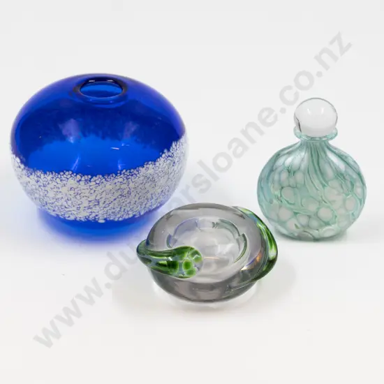 Signed Studio Glass Posy Globe & Two Others