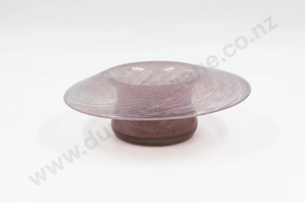 Vasart (Perth Scotland)  Glass Foldover Rim Table Posy Bowl Image 1++