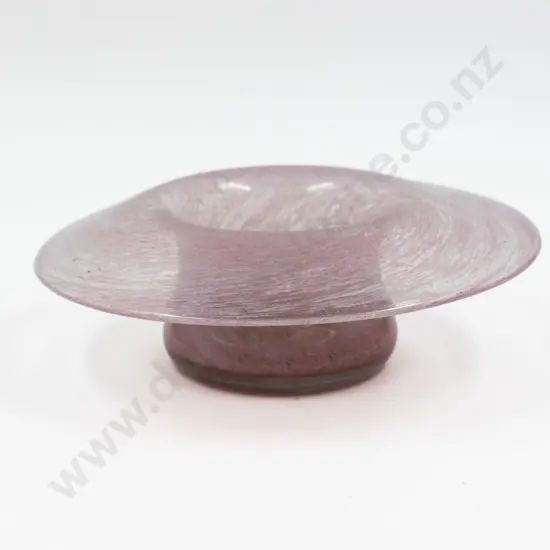 Vasart (Perth Scotland)  Glass Foldover Rim Table Posy Bowl