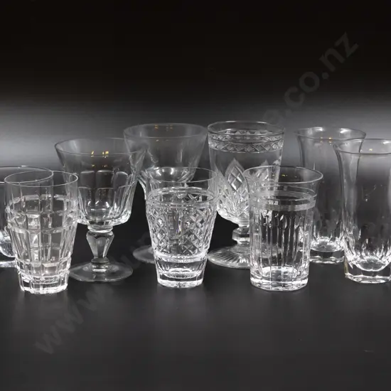 Collection of Nine Assorted Crystal Drinking Goblets