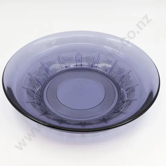 Large Belgian Amethyst Glass Table Bowl