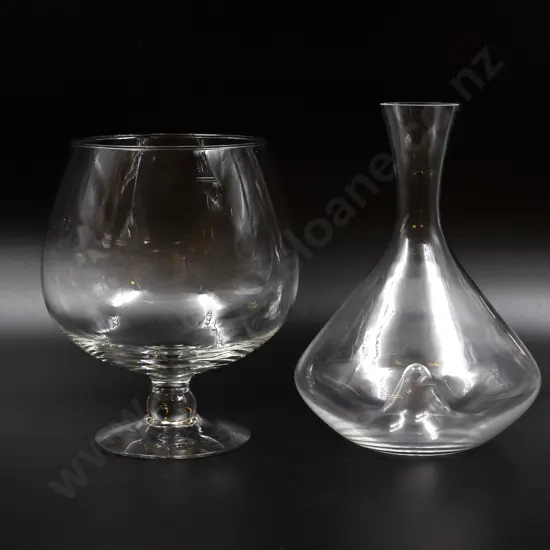 Oversized Brandy Balloon With French Glass Wine Carafe