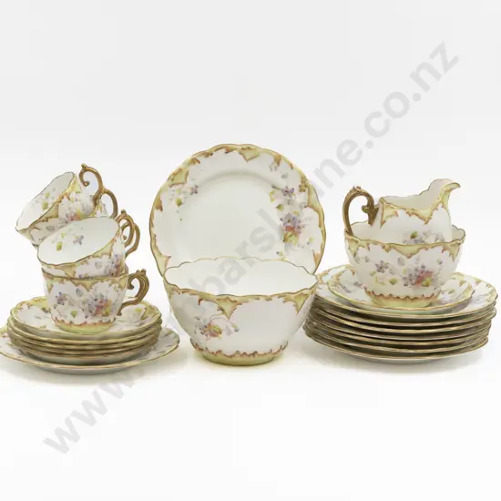 Late Victorian Viola Pattern Teacup Saucer & Plates