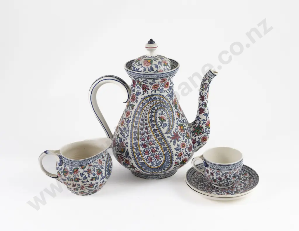 European Faience Coffee Pot & Others Image 1++