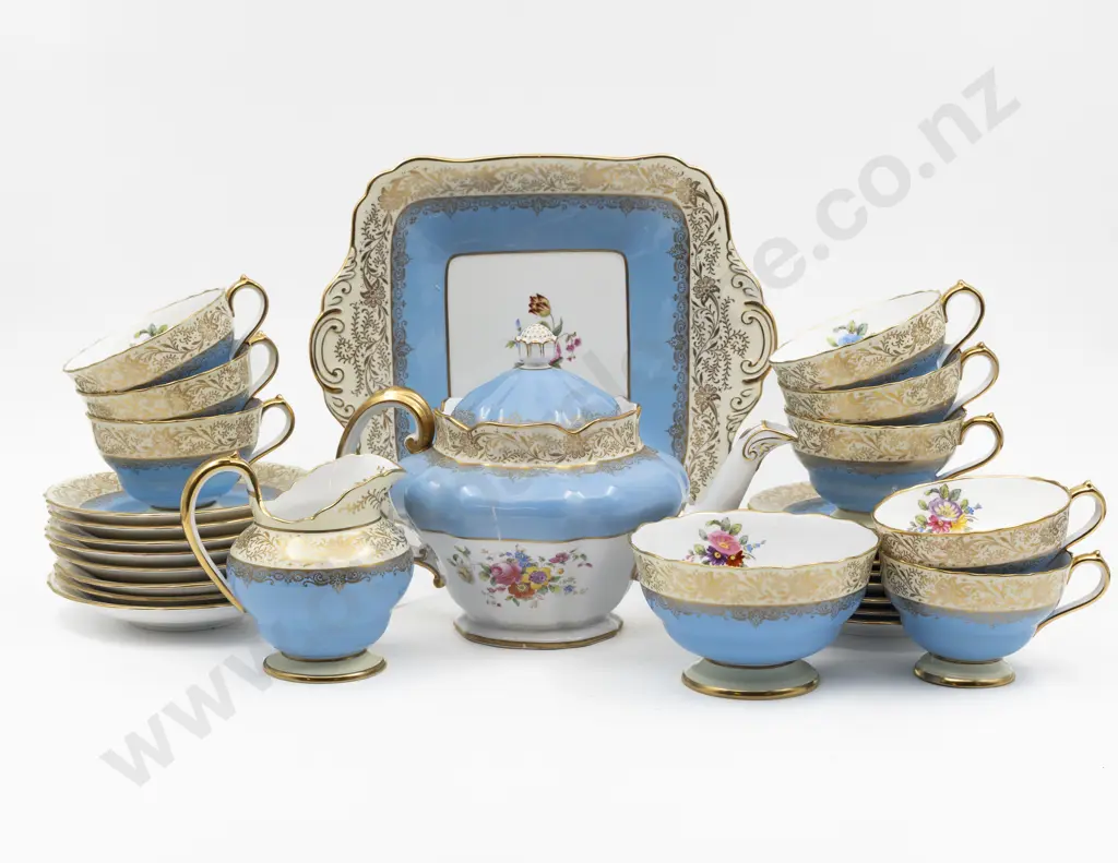 Spode Copeland Ruskin Pattern 28 Piece Tea Set Image 1++