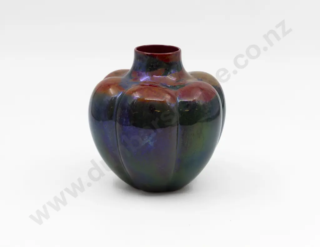 Royal Doulton Flambé Melon Shape Vase Image 1++