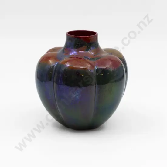 Royal Doulton Flambé Melon Shape Vase
