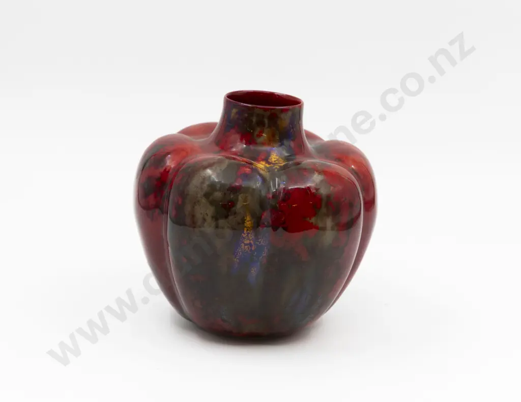 Royal Doulton Flambé Melon Shape Vase Image 1++
