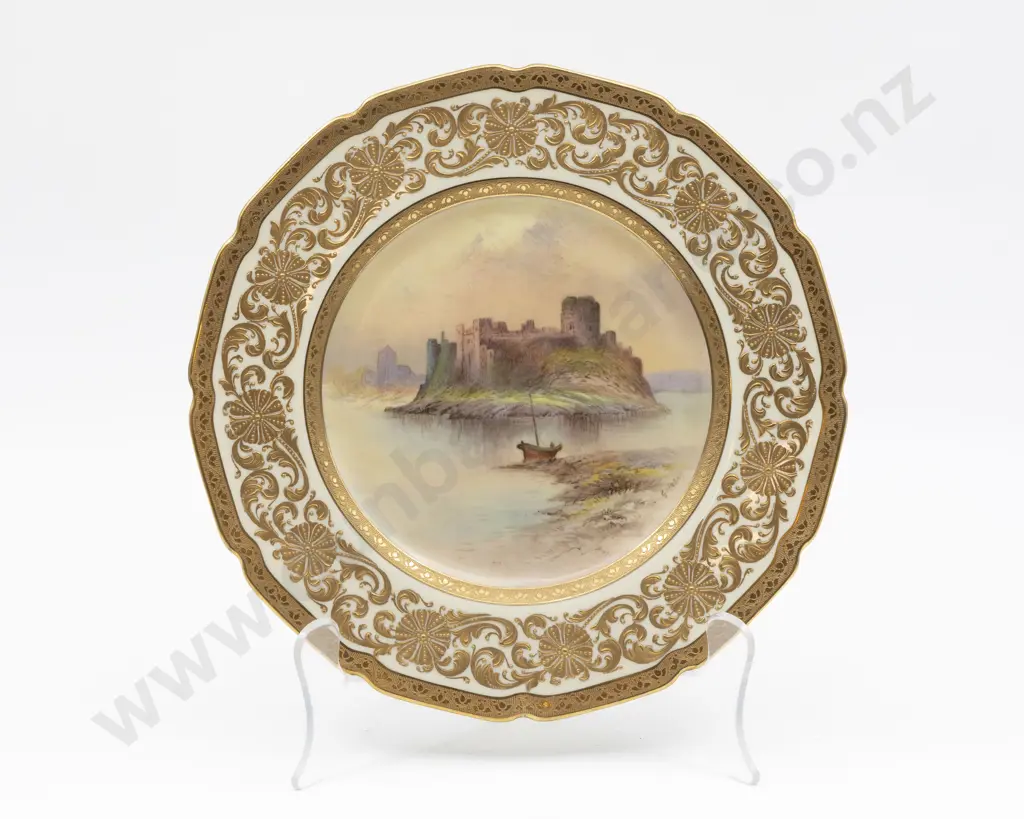 Royal Doulton Hand Painted Plate Signed G H Evans Pembroke Castle Image 1++