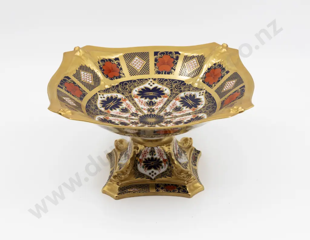 Royal Crown Derby Imari Pattern Squared Tazza Image 1++