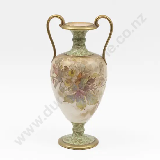 Doulton Burslem Gilt Tubelined Floral Mantel Urn
