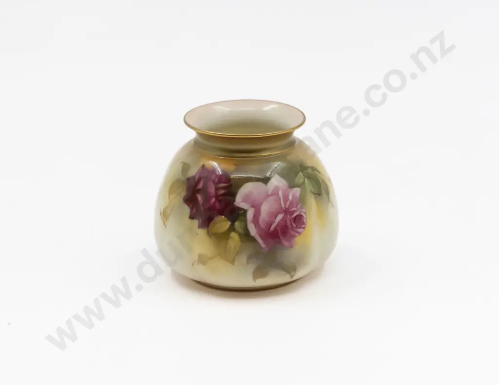 Royal Worcester Hand Painted Roses Posy Pot Image 1++