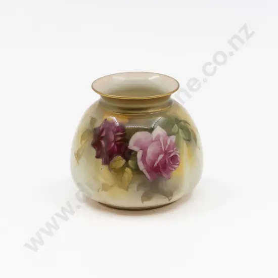 Royal Worcester Hand Painted Roses Posy Pot
