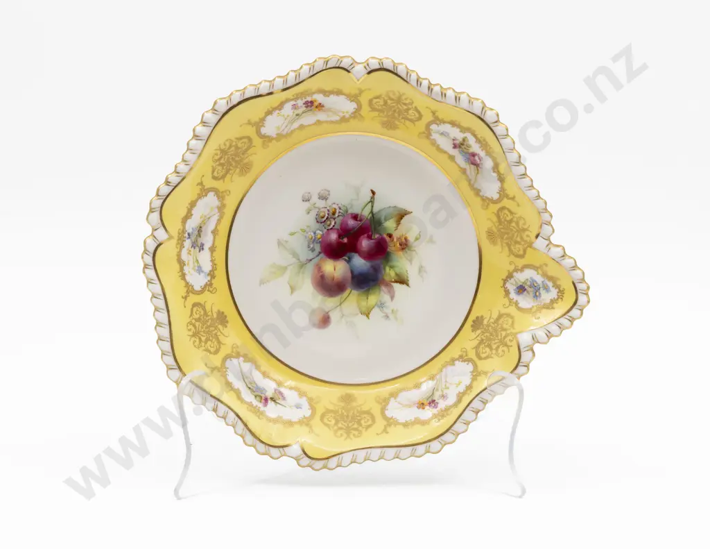 Antique Royal Worcester Hand Painted Dessert Serving Dish Image 1++
