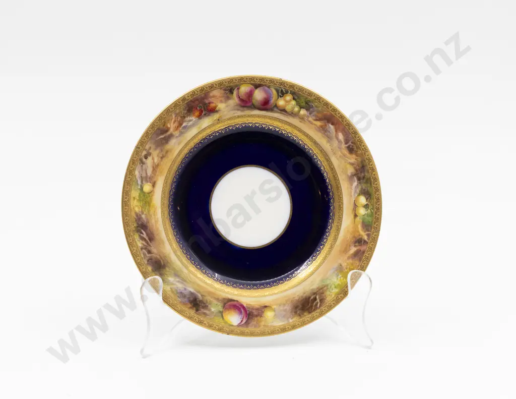 Royal Worcester Hand Painted Teacup Plate Signed R Rushton Image 1++