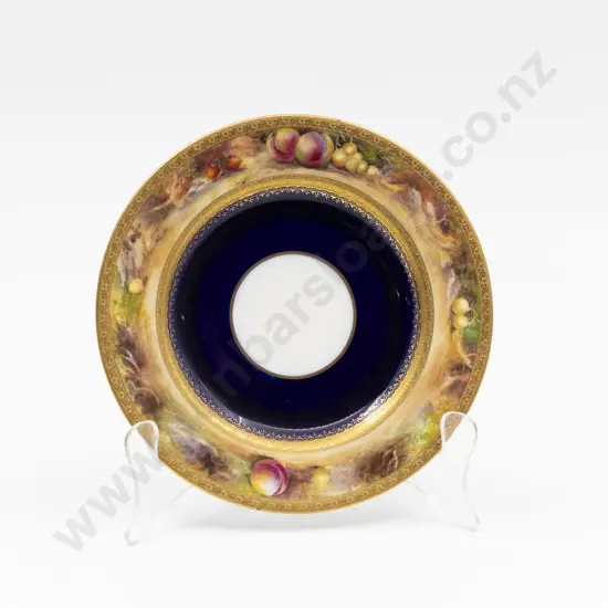 Royal Worcester Hand Painted Teacup Plate Signed R Rushton