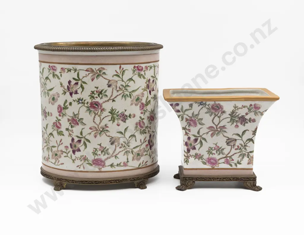 Modern Chinese Heavy China Paper Bin & Vase Image 1++
