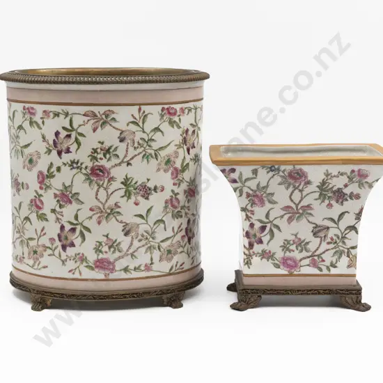 Modern Chinese Heavy China Paper Bin & Vase