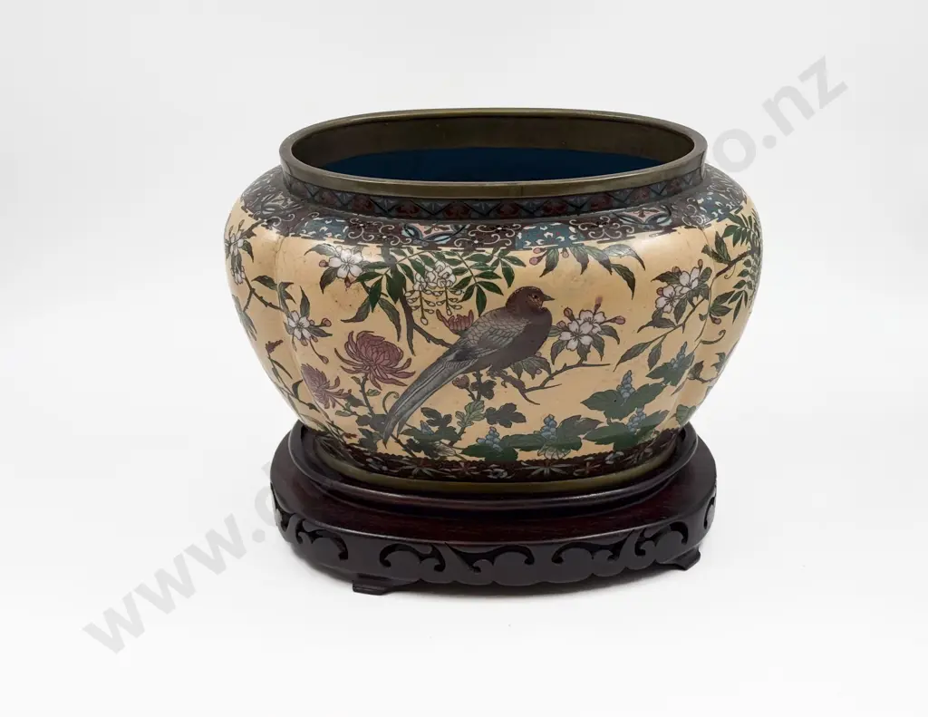 Antique Cloisonne Footed Bowl Image 1++