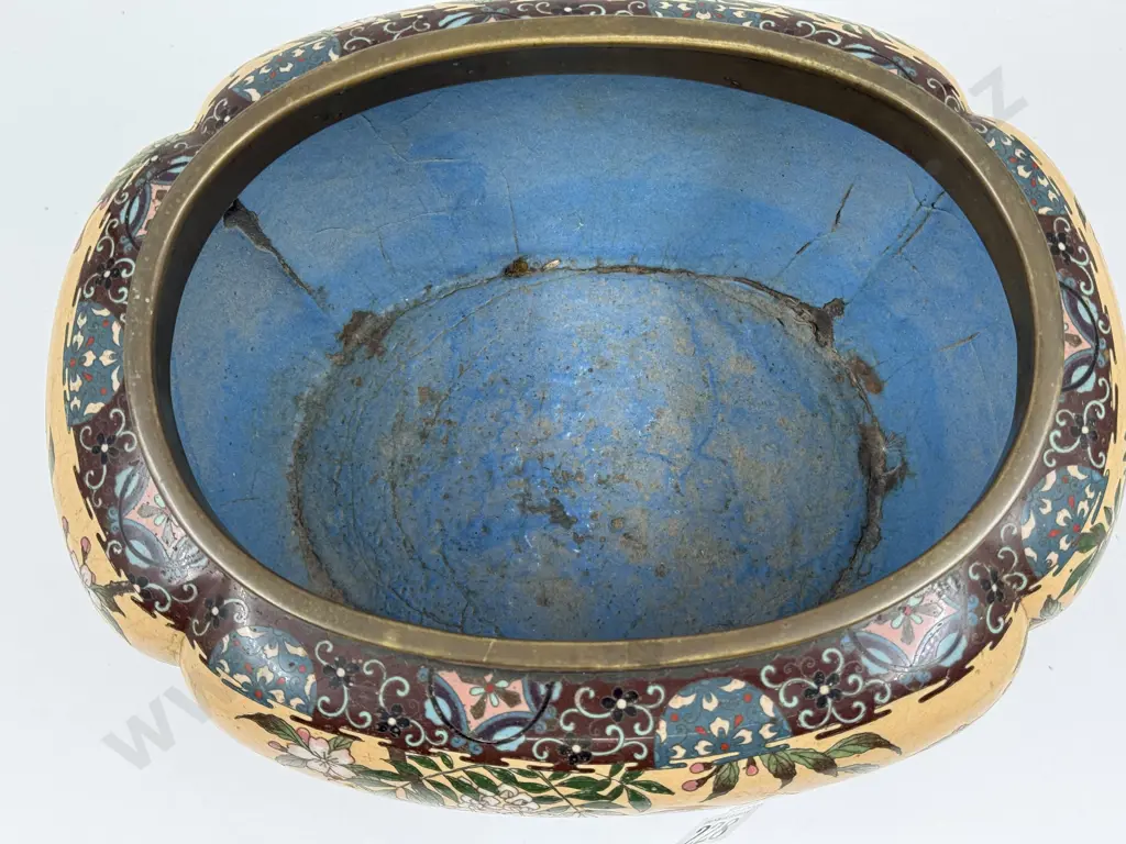 Antique Cloisonne Footed Bowl Image 1++