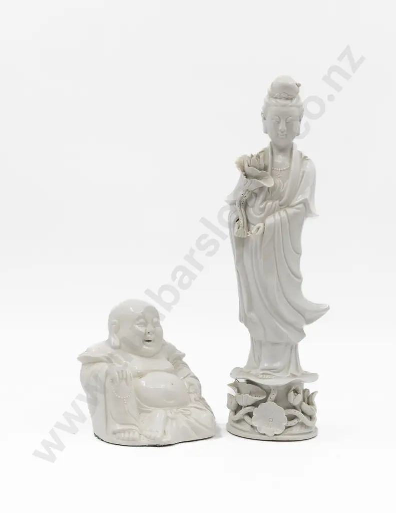 Blanc de Chine Standing Immortal & Seated Buddha Image 1++
