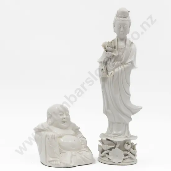 Blanc de Chine Standing Immortal & Seated Buddha